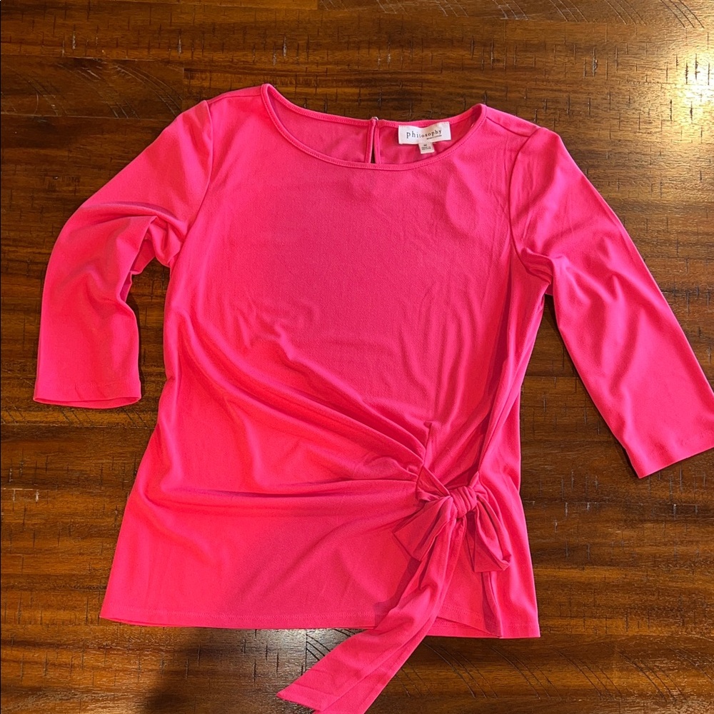 Philosophy Fuchsia Blouse with Tie Accent